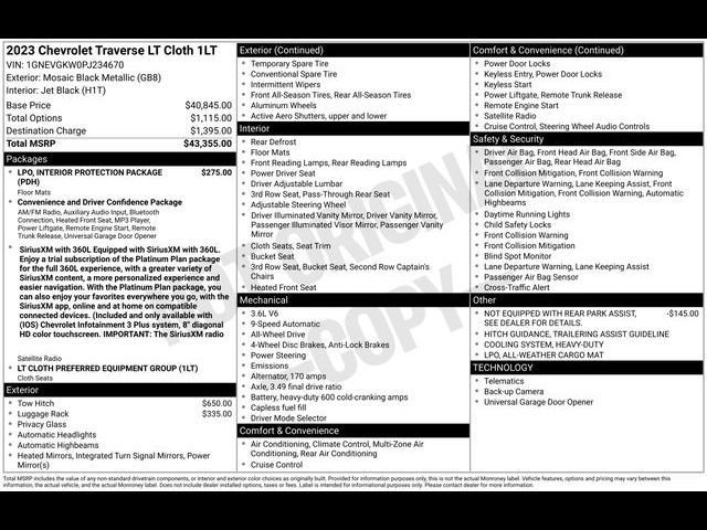 Certified 2023 Chevrolet Traverse LT AWD/4WD image 22