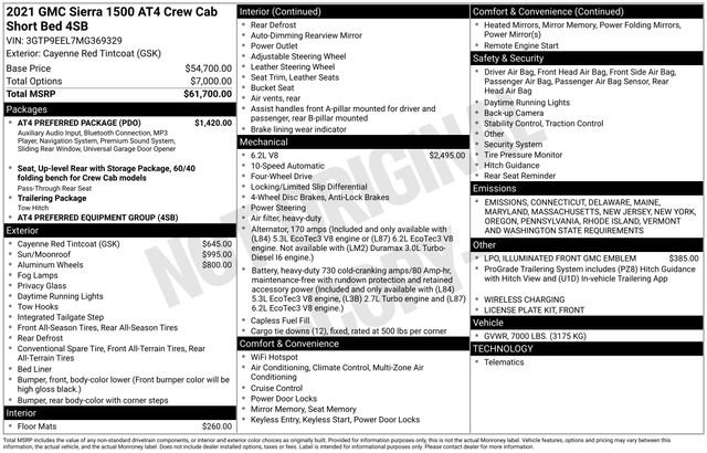 Certified 2021 GMC Sierra 1500 AT4 w/ AT4 Preferred Package image 33