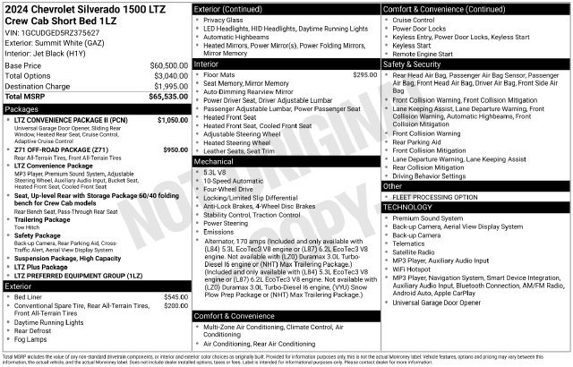 Used 2024 Chevrolet Silverado 1500 LTZ w/ LTZ Convenience Package II AWD/4WD image 33