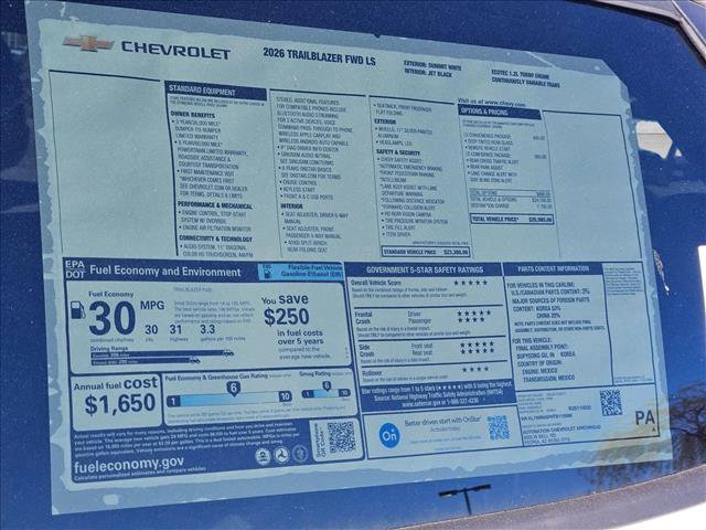 New 2026 Chevrolet TrailBlazer LS w/ LS Convenience Package image 17