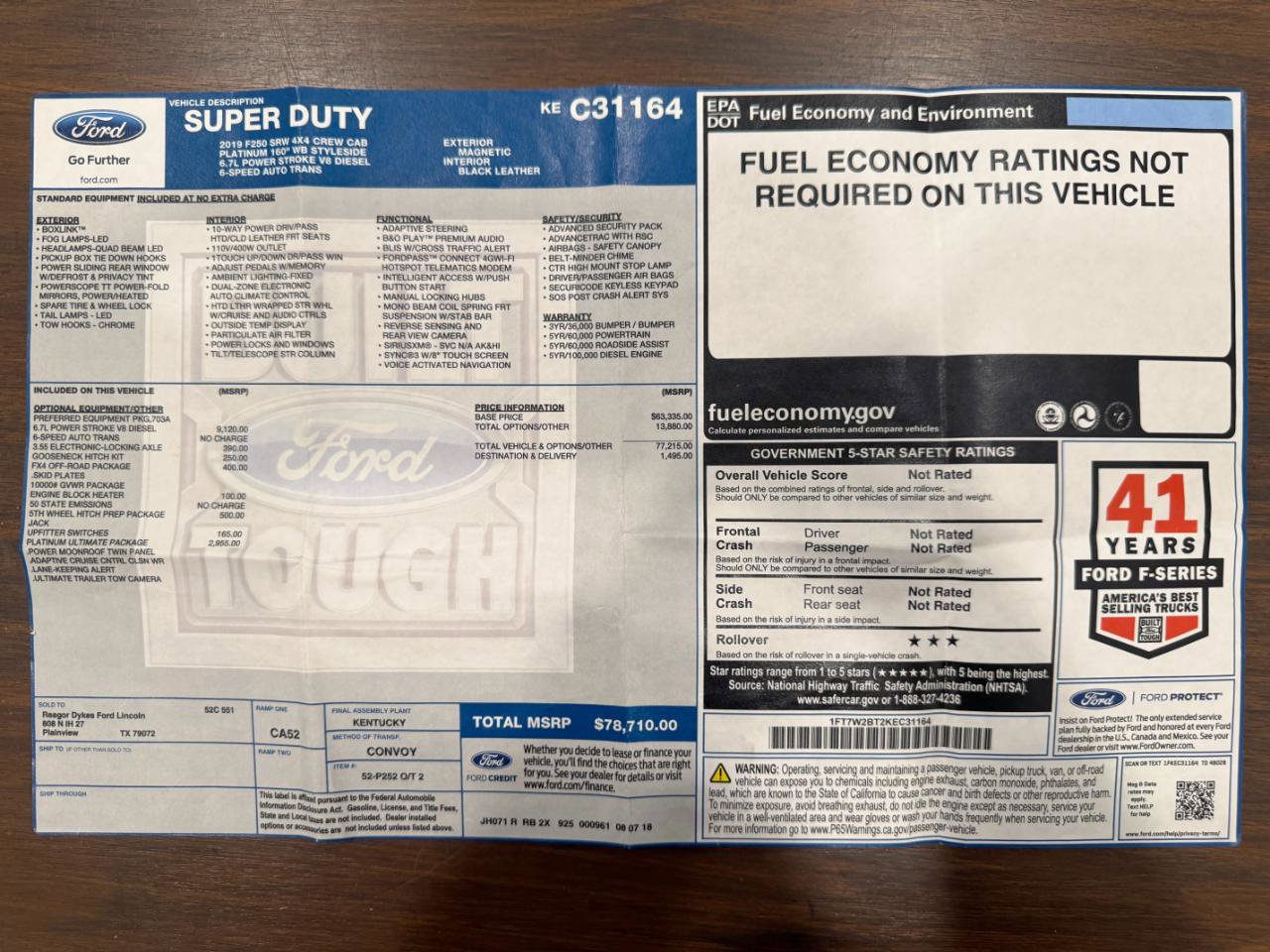 Used 2019 Ford F250 Platinum w/ Platinum Ultimate Package AWD/4WD image 83