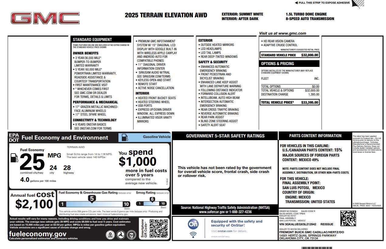 Certified 2025 GMC Terrain Elevation