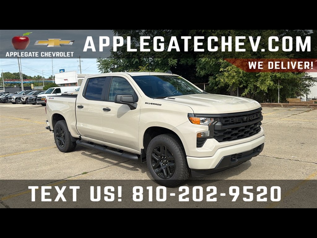 New 2026 Chevrolet Silverado 1500 Custom w/ Turbomax Blackout Package AWD/4WD image 1