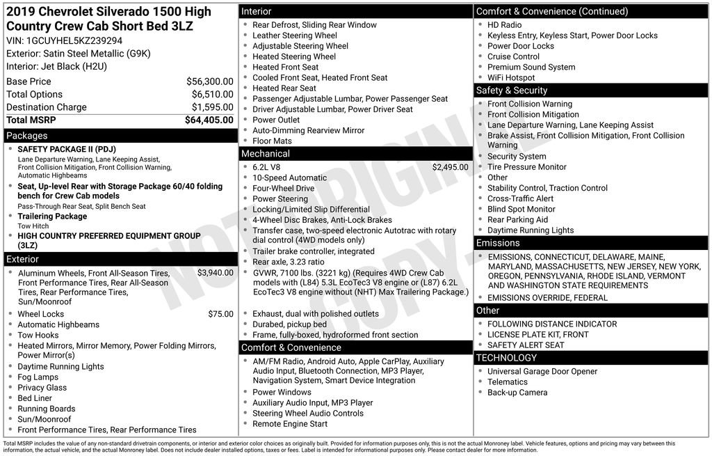 Used 2019 Chevrolet Silverado 1500 High Country image 5