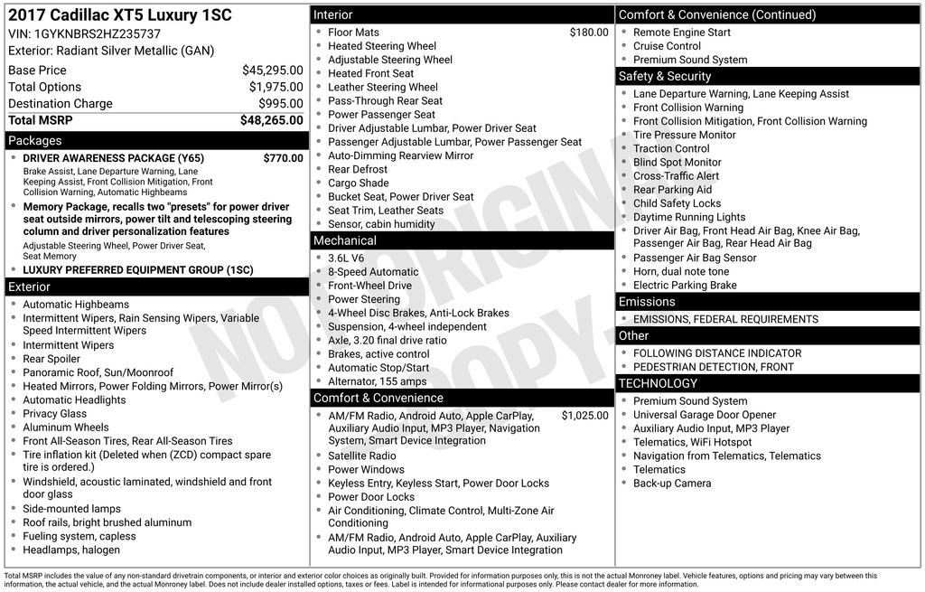 Used 2017 Cadillac XT5 Luxury w/ Driver Awareness Package image 12