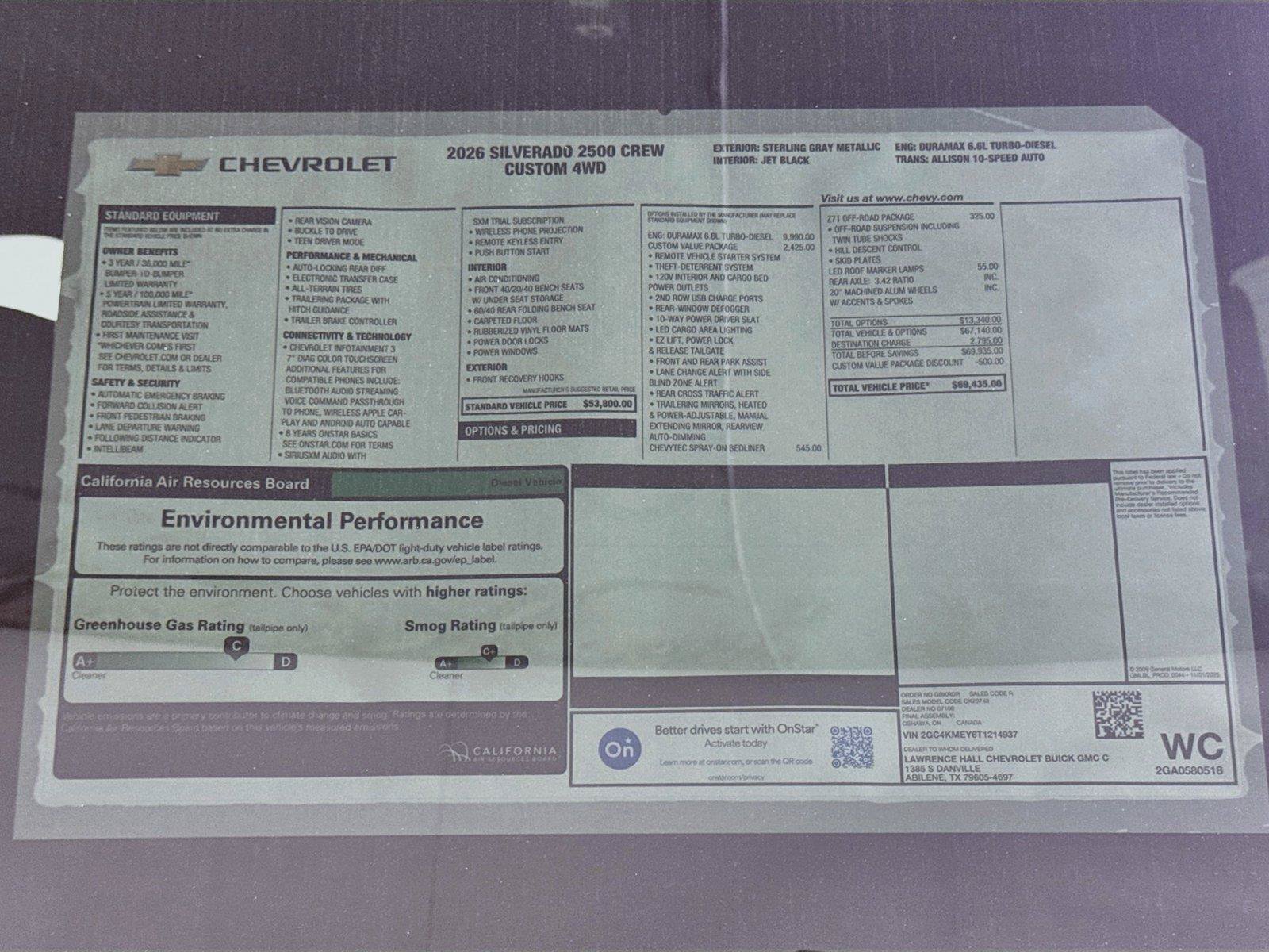 New 2026 Chevrolet Silverado 2500 Custom w/ Custom Value Package AWD/4WD image 20