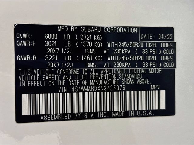 Certified 2022 Subaru Ascent Touring AWD/4WD image 37