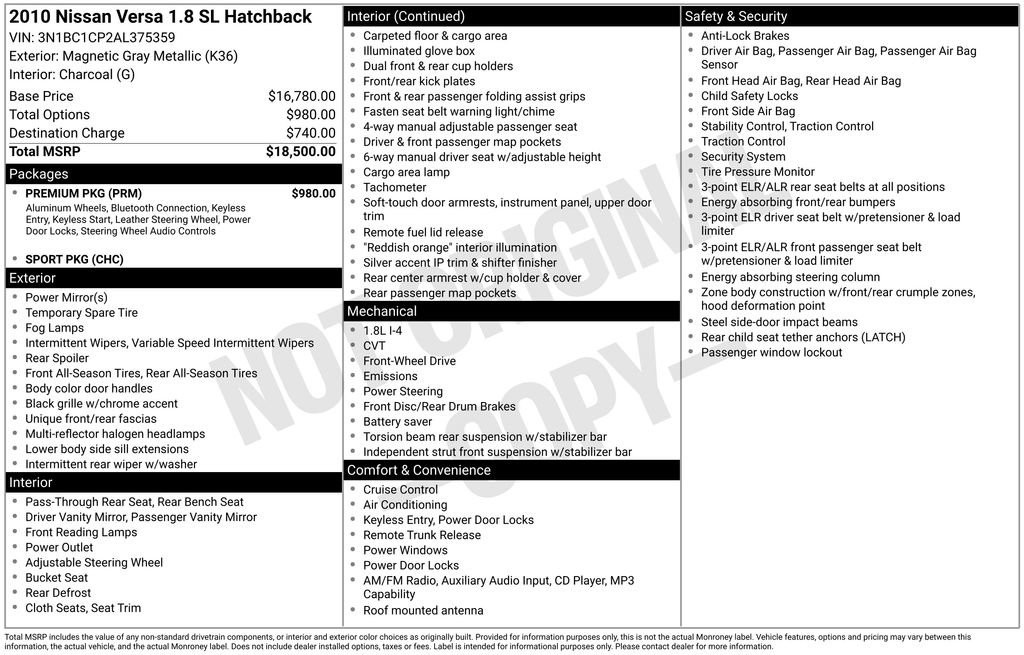 Used 2010 Nissan Versa Hatchback w/ Premium Pkg FWD image 21