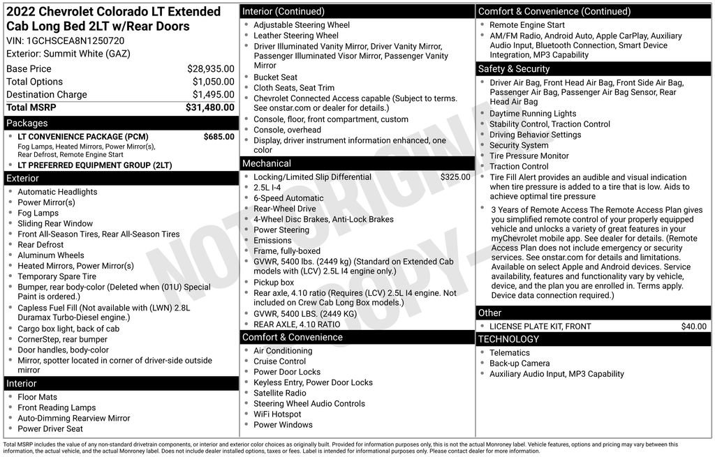 Used 2022 Chevrolet Colorado LT w/ LT Convenience Package RWD image 6