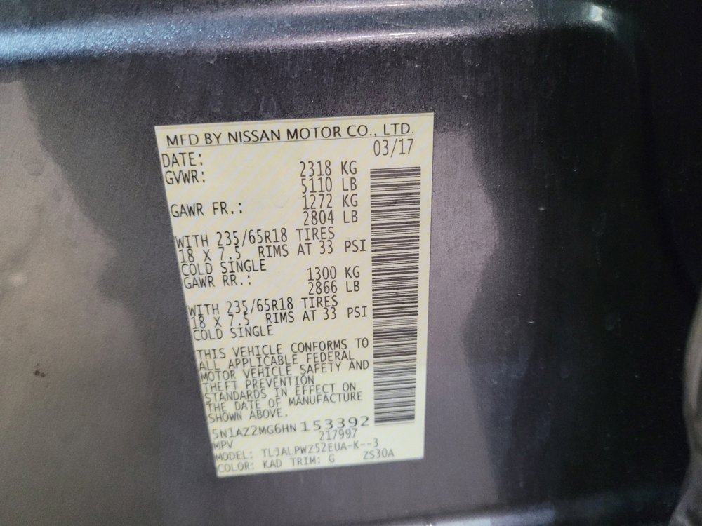 Used 2017 Nissan Murano S w/ Navigation Package image 33