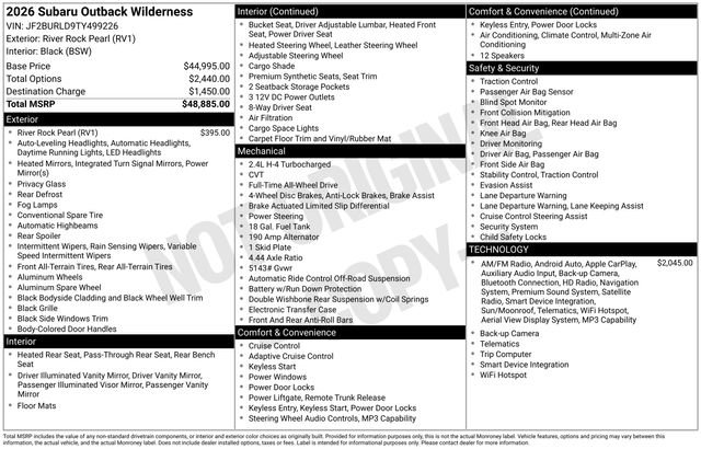 New 2026 Subaru Outback Wilderness AWD/4WD image 4