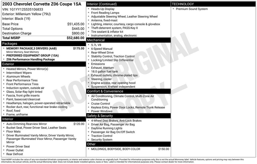 Used 2003 Chevrolet Corvette Z06 w/ Memory Package, 3 Drivers image 43