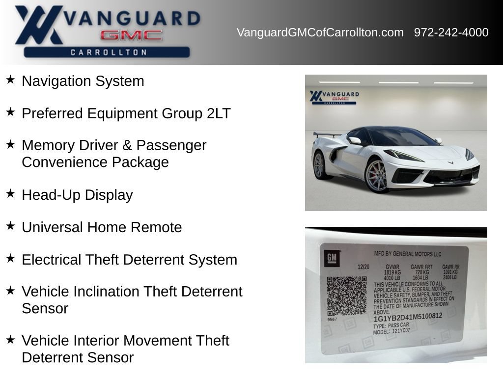 Used 2021 Chevrolet Corvette Stingray Preferred Cpe w/ 2LT RWD image 6