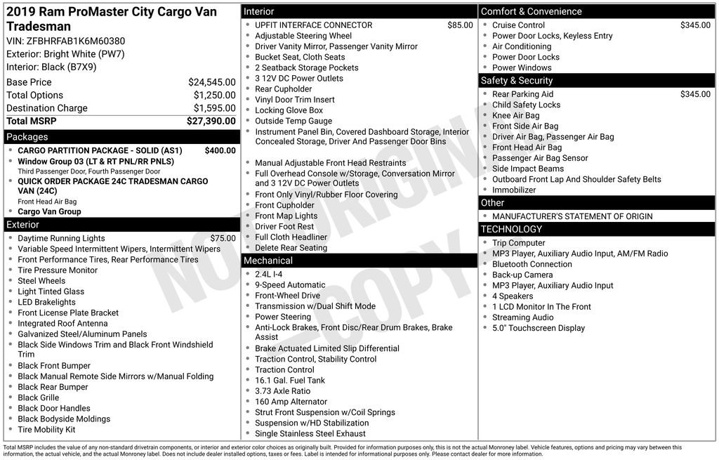 Used 2019 RAM ProMaster City Tradesman FWD image 35