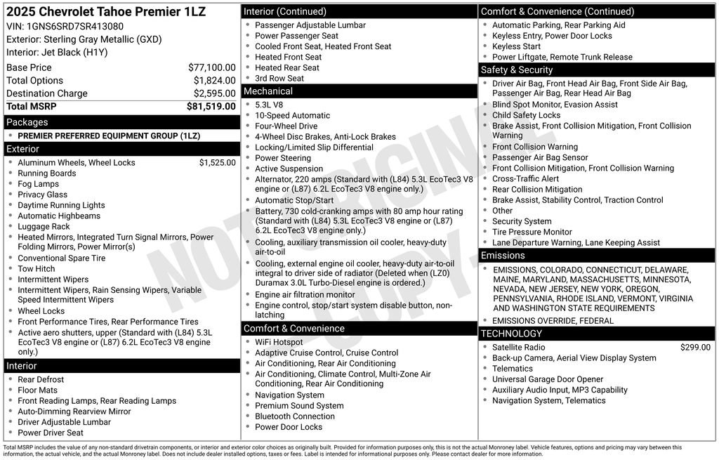 New 2025 Chevrolet Tahoe Premier image 35