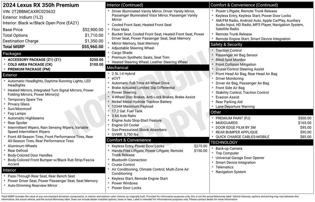 Used 2024 Lexus RX 350h w/ Accessory Package (Z1) image 9