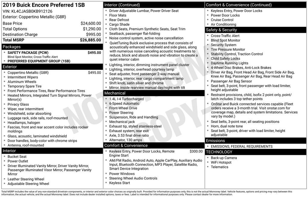 Used 2019 Buick Encore Preferred w/ Safety Package image 15