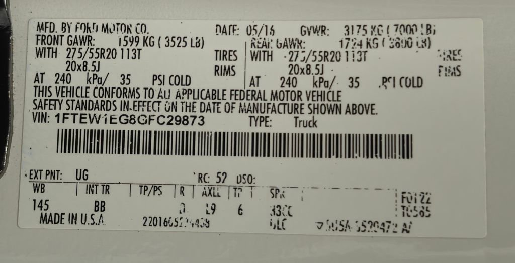 Used 2016 Ford F150 Platinum w/ Equipment Group 701A Luxury image 79