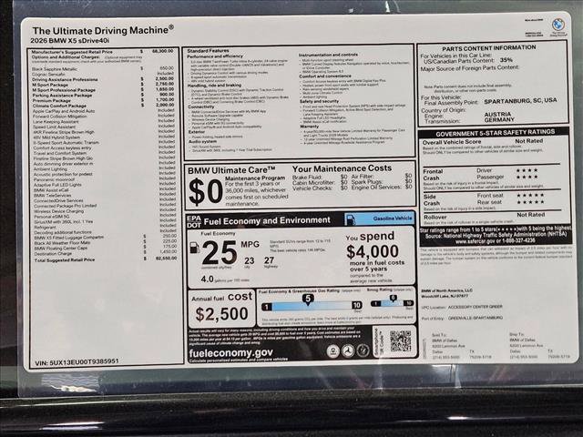 New 2026 BMW X5 sDrive40i w/ M Sport Package RWD image 17