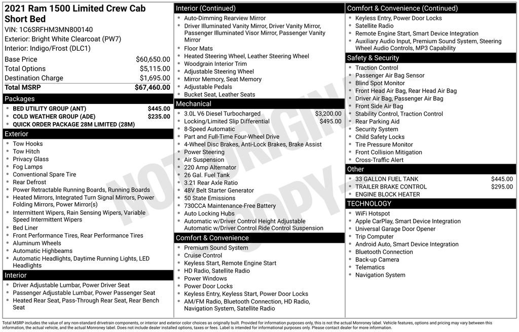 Used 2021 RAM 1500 Limited w/ Bed Utility Group image 6