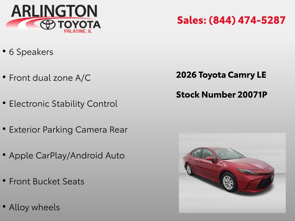 Used 2026 Toyota Camry LE FWD image 4