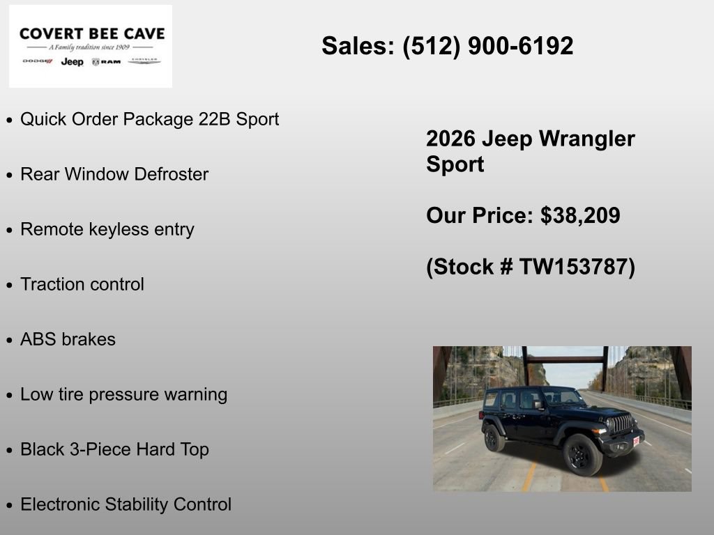New 2026 Jeep Wrangler Unlimited Sport AWD/4WD image 6