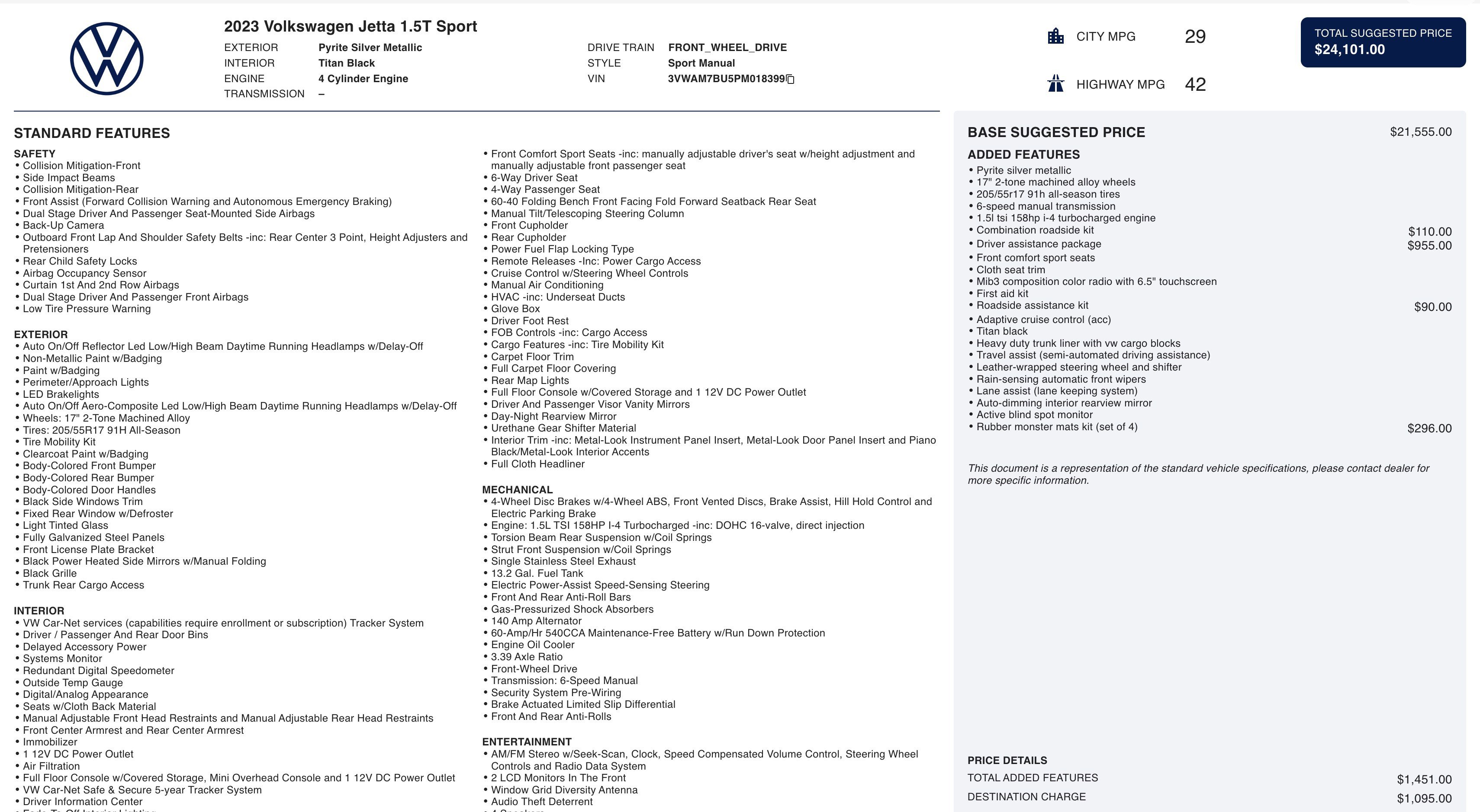 Used 2023 Volkswagen Jetta Sport image 4