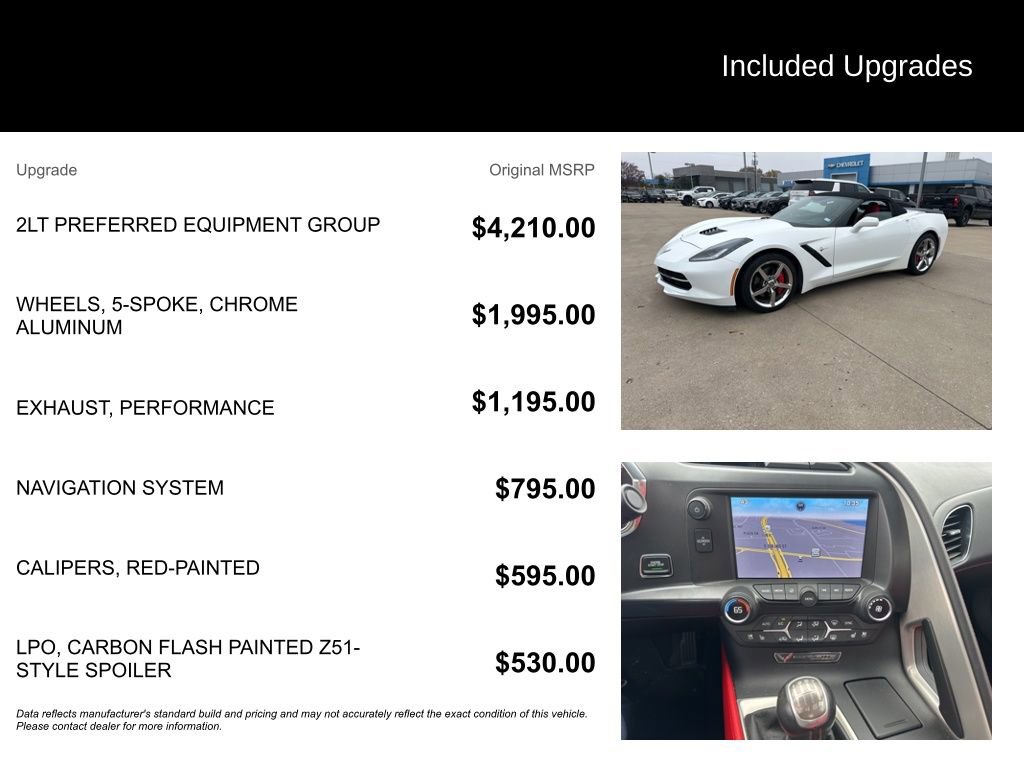 Used 2014 Chevrolet Corvette Stingray Convertible w/ 2LT Preferred Equipment Group image 5