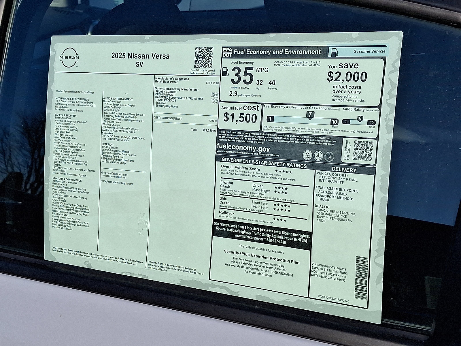 New 2025 Nissan Versa SV w/ Trunk Package image 6