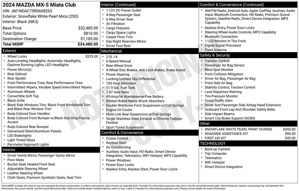 Certified 2024 MAZDA MX-5 Miata Club RWD image 6