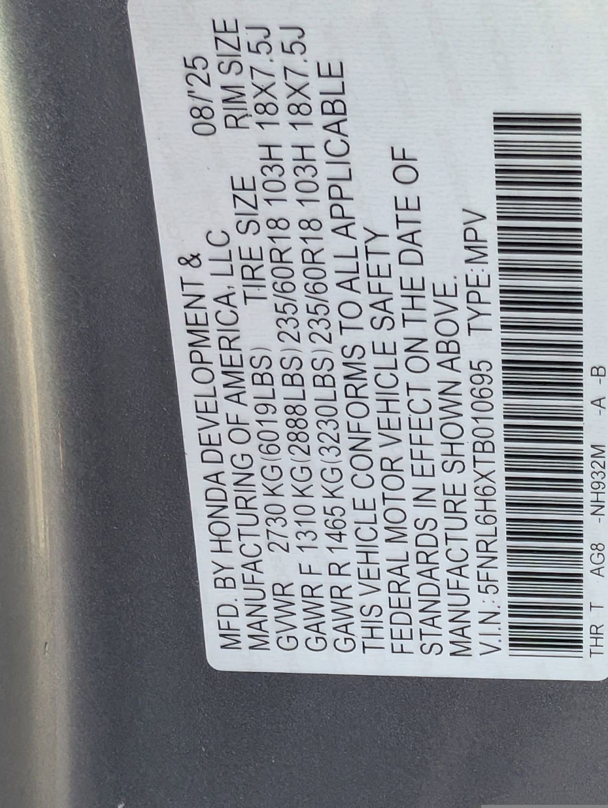 New 2026 Honda Odyssey EX-L image 14