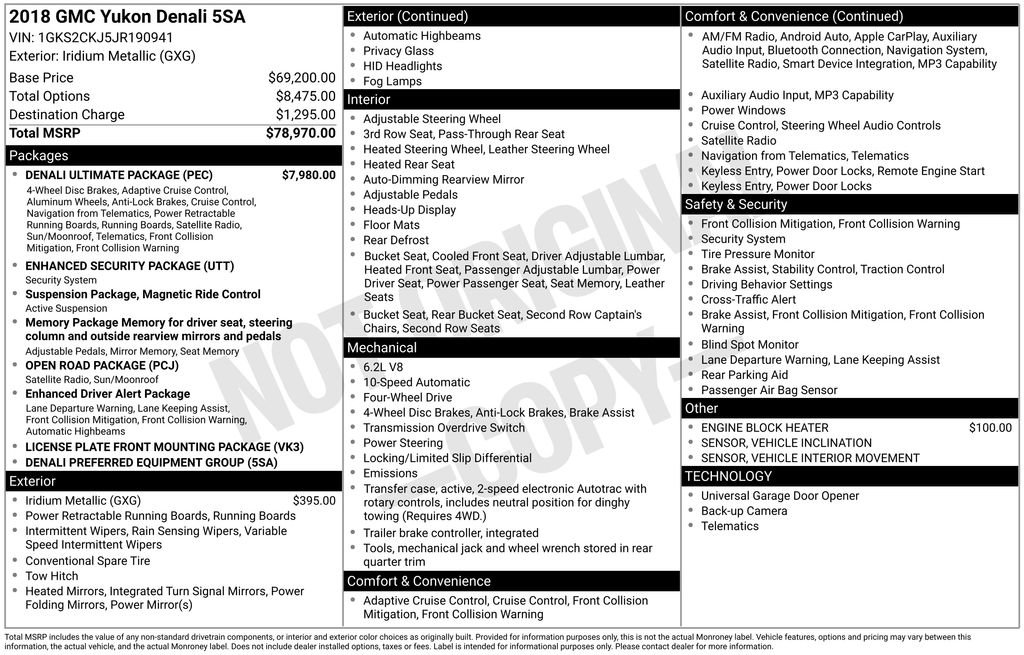 Used 2018 GMC Yukon Denali w/ Denali Ultimate Package image 6