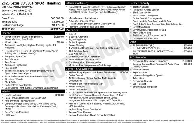 Certified 2025 Lexus ES 350 F Sport FWD image 42