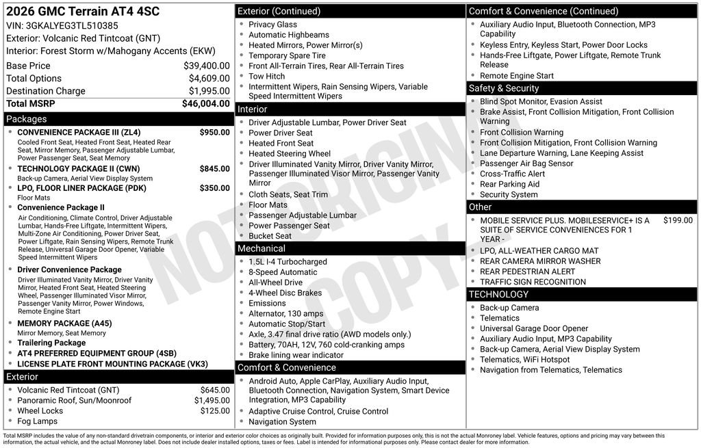 New 2026 GMC Terrain AT4 w/ Convenience Package III AWD/4WD image 47