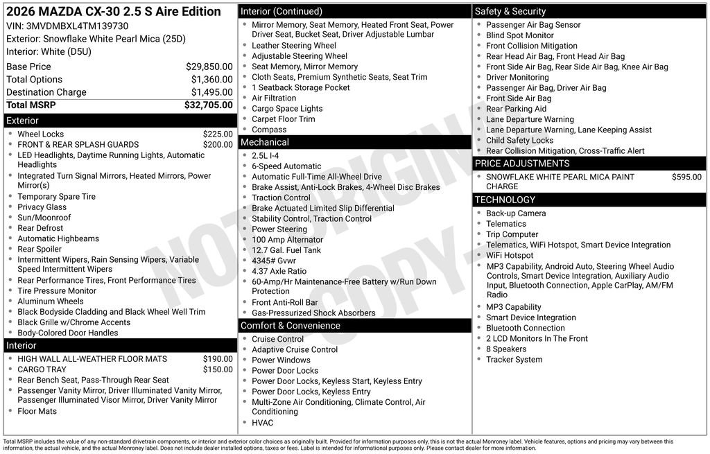 New 2026 MAZDA CX-30 Aire Edition image 5