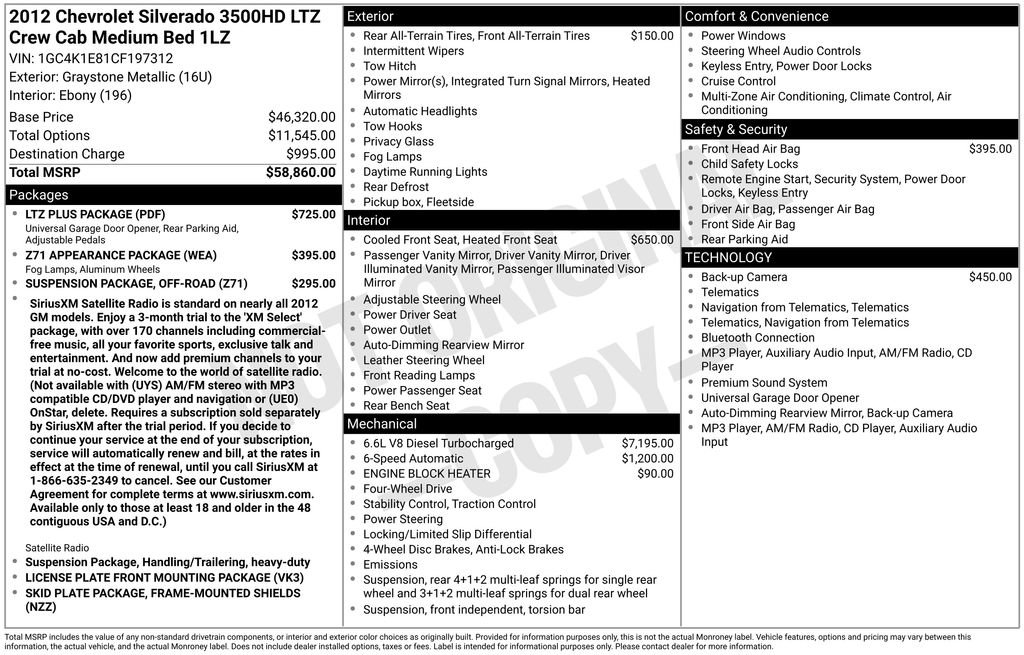 Used 2012 Chevrolet Silverado 3500 LTZ w/ LTZ Plus Package AWD/4WD image 35