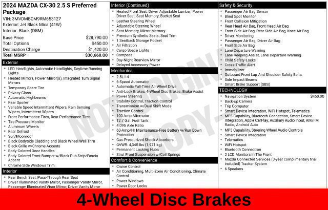 Used 2024 MAZDA CX-30 AWD 2.5 S w/ Preferred Package image 36