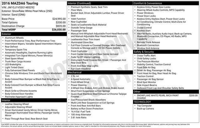 Used 2016 MAZDA MAZDA6 Touring image 4