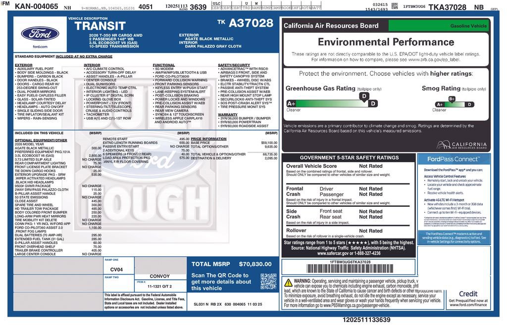 New 2026 Ford Transit 350 148 High Roof Extended AWD w/ Load Area Protection Package image 4