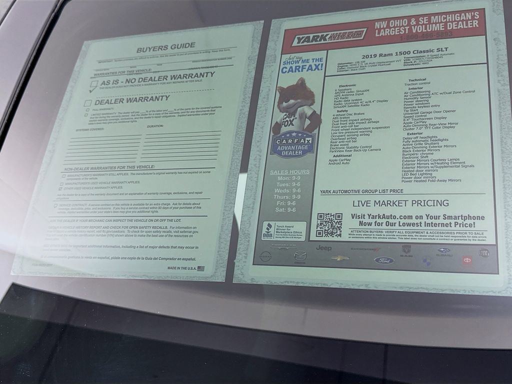 Certified 2019 RAM 1500 Classic SLT w/ Luxury Group image 14