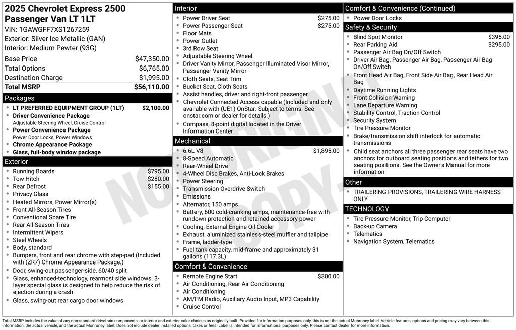 Used 2025 Chevrolet Express 2500 LT w/ LT Preferred Equipment Group RWD image 4