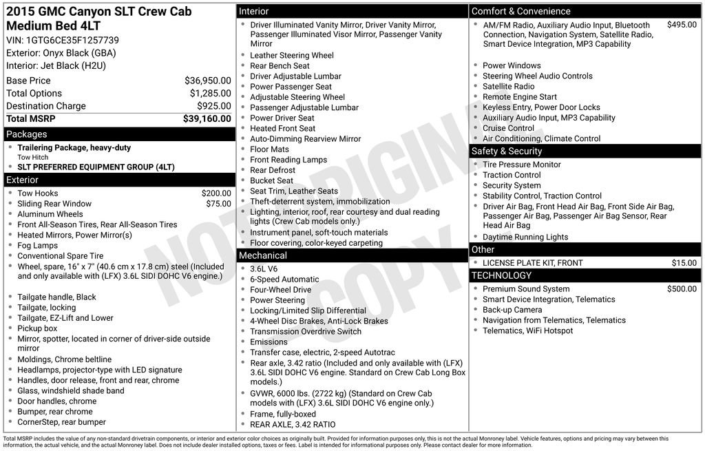 Used 2015 GMC Canyon SLT AWD/4WD image 5