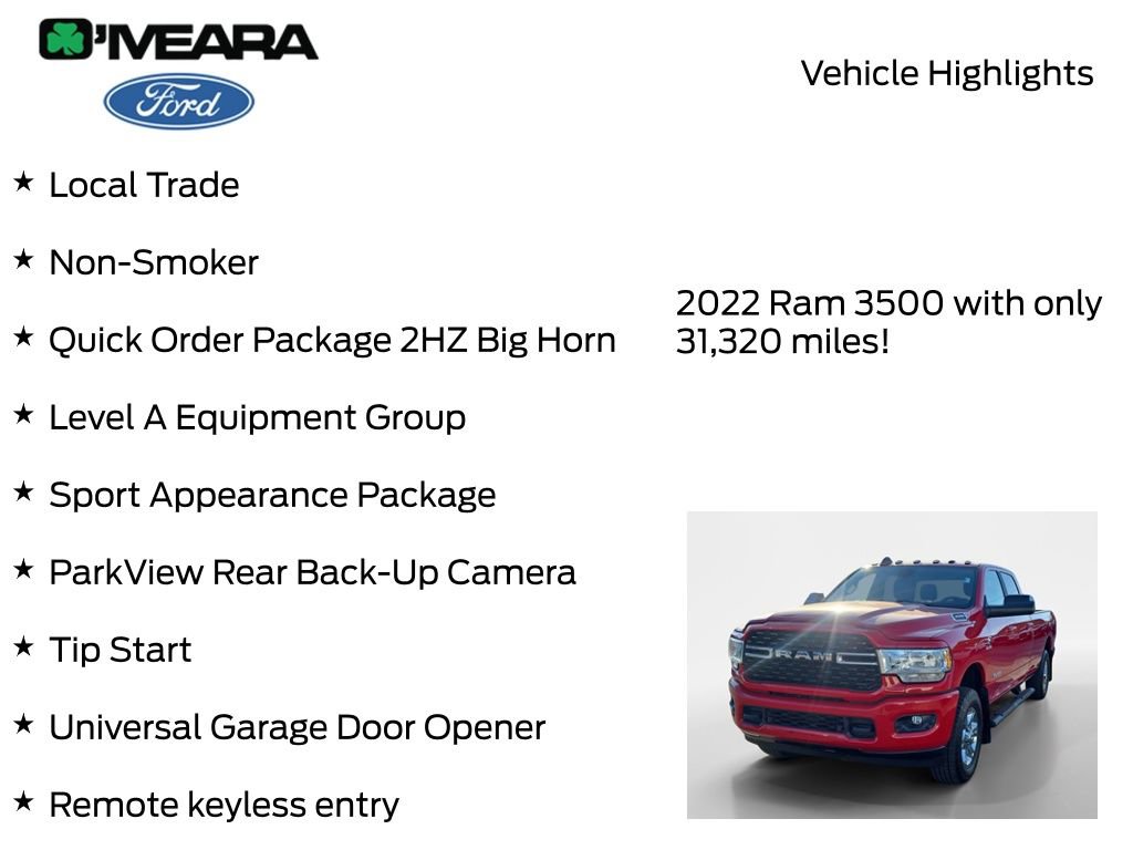 Used 2022 RAM 3500 Big Horn w/ Level A Equipment Group image 8