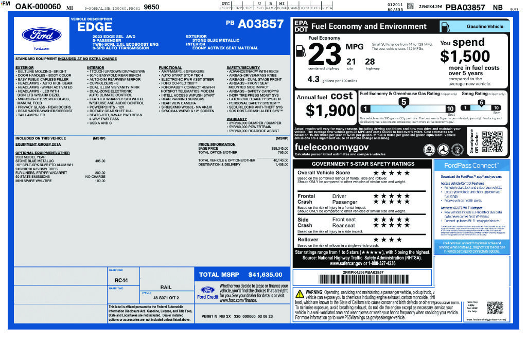 Used 2023 Ford Edge SEL AWD/4WD image 35