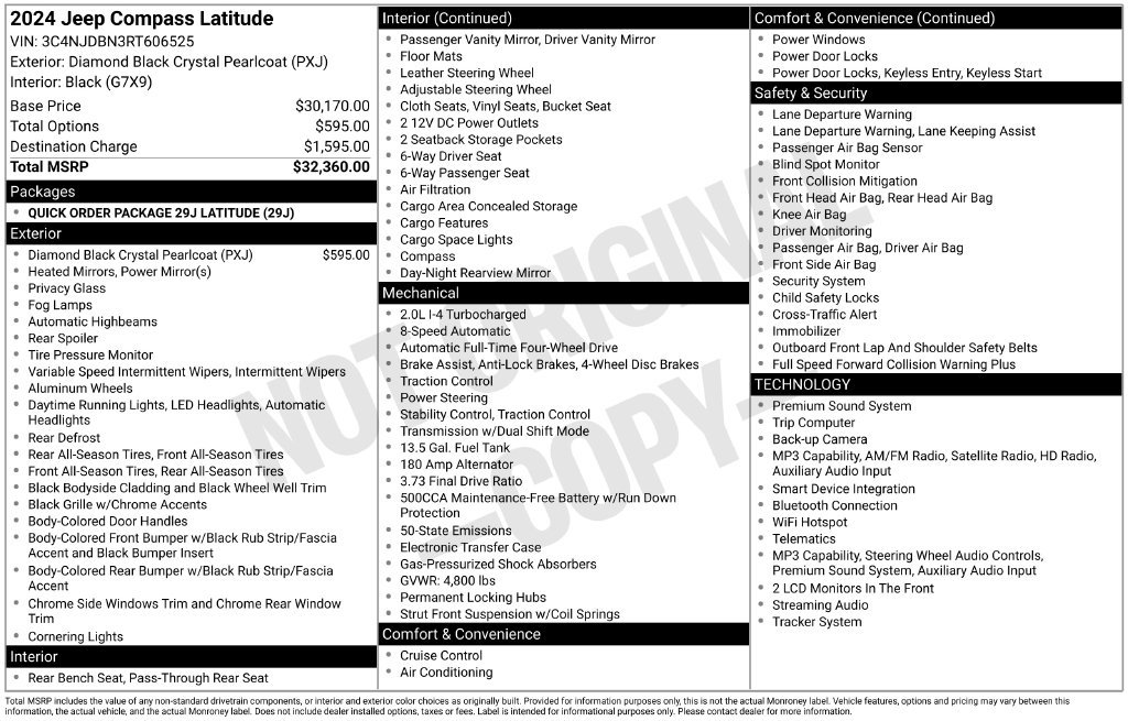 Used 2024 Jeep Compass Latitude AWD/4WD image 41