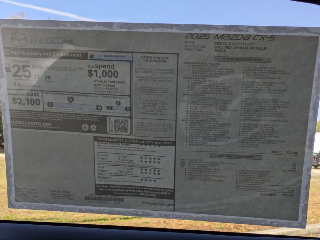 New 2025 MAZDA CX-5 AWD 2.5 S w/ Select Package image 31