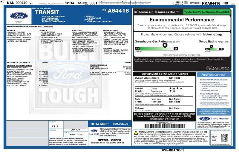Used 2024 Ford Transit 350 148 High Roof Extended AWD image 8