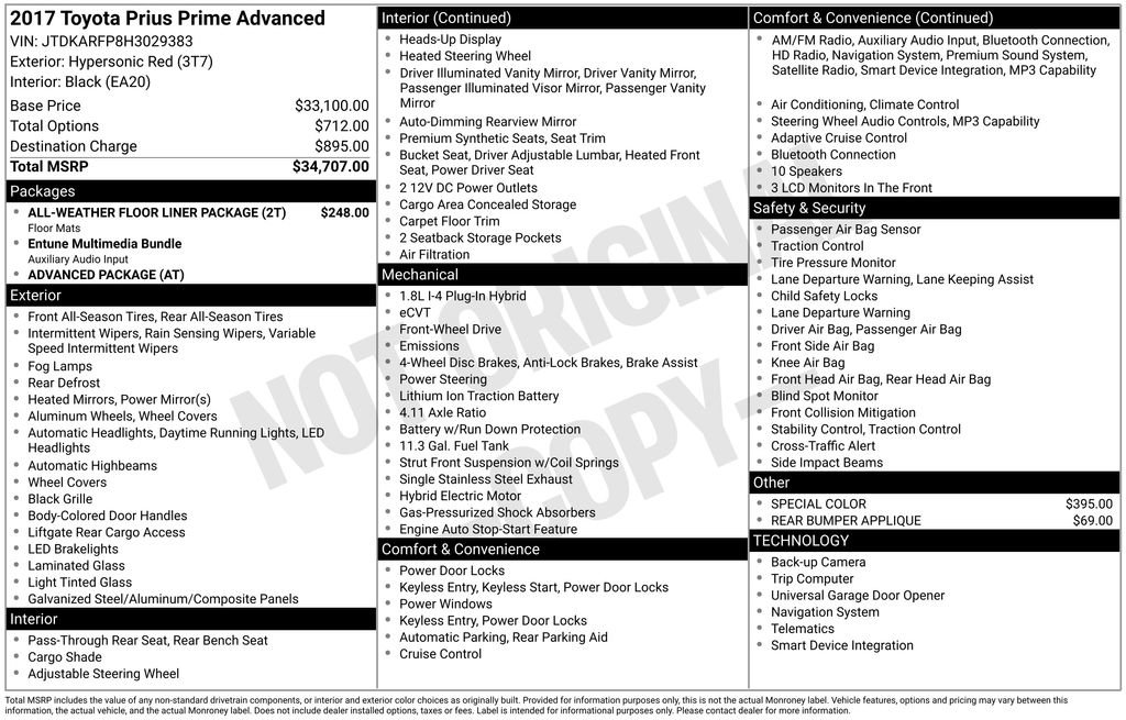 Used 2017 Toyota Prius Prime Advanced FWD image 2