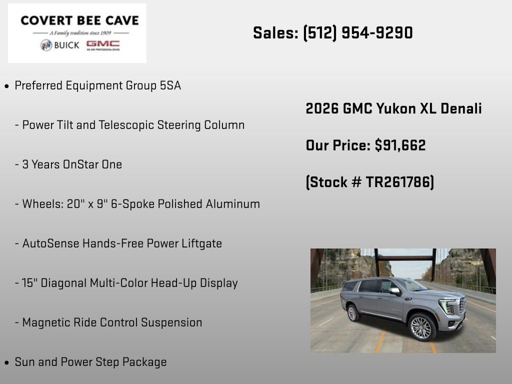 New 2026 GMC Yukon XL Denali w/ Sun & Power Step Package AWD/4WD image 12