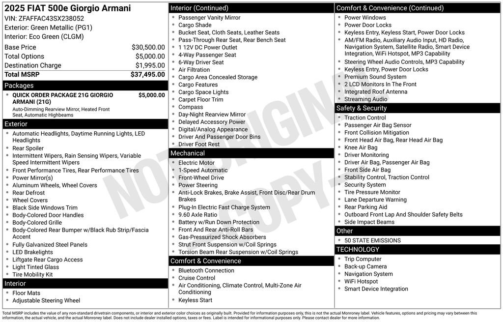 New 2025 FIAT 500 e image 4